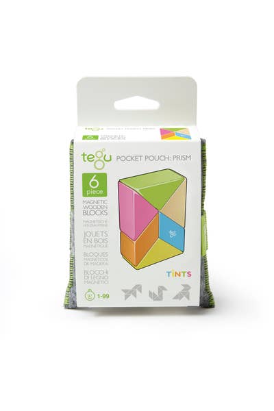 Tegu Pocket Pouch Prism Magnetic Blocks Travel Toy For Kids