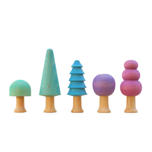 Ocamora Forest Trees In Cold Rainbow Colors European Quality Wooden Toys