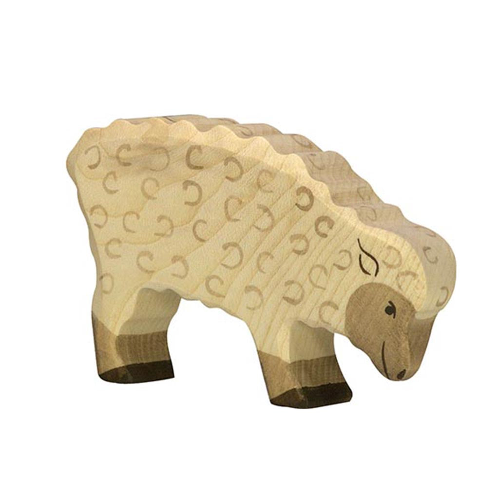Holztiger Sheep Feeding European Wooden Toy Farm Animal