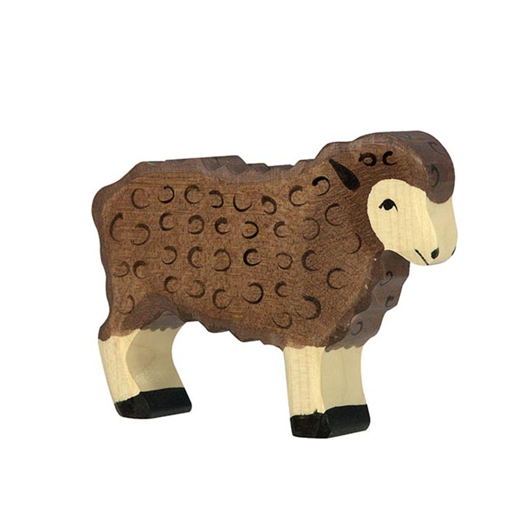 Holztiger Black Sheep Standing European Wooden Toy Animal