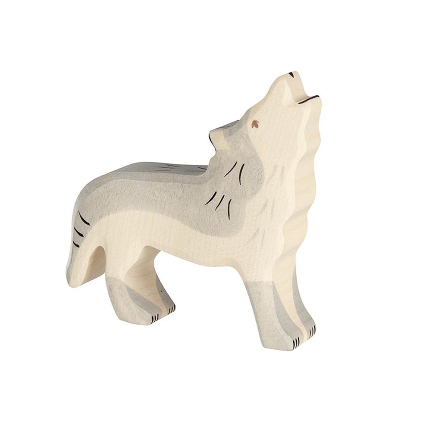 Holztiger Wolf, Howling European Wooden Toy Animal