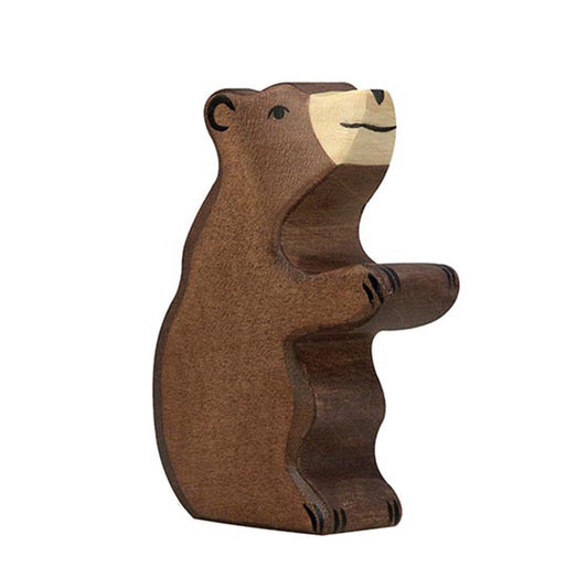 Holztiger Small Brown Bear Sitting European Wooden Toy Animal