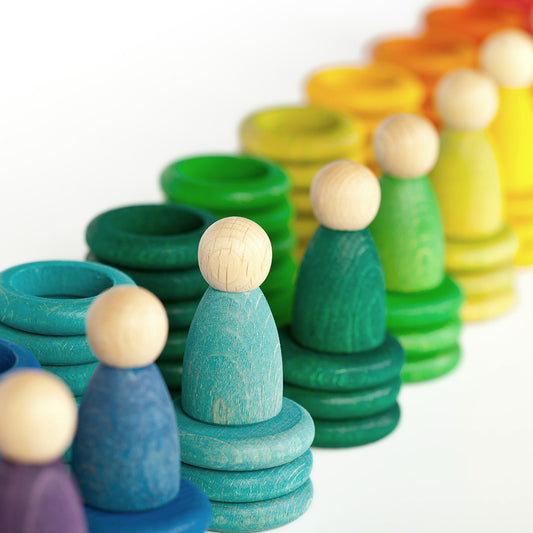 Grapat Nins Carla Wooden Set In Rainbow Colors European Quality Toy
