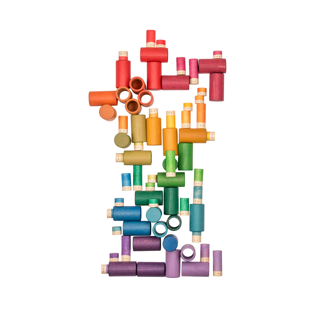 Grapat Lola Wooden Toy Set In Rainbow Colors Quality European Toy Brand