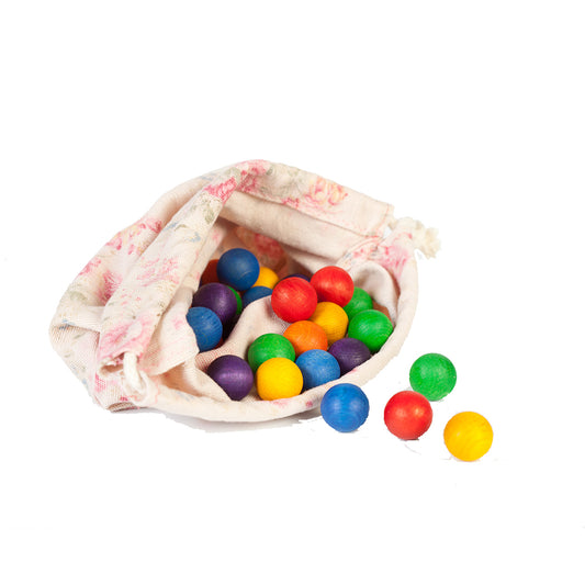 Grapat Marbles Wooden Rainbow Colors