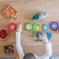 Load image into Gallery viewer, Grapat Nest Rings In Rainbow Colors Quality European Wood Toys
