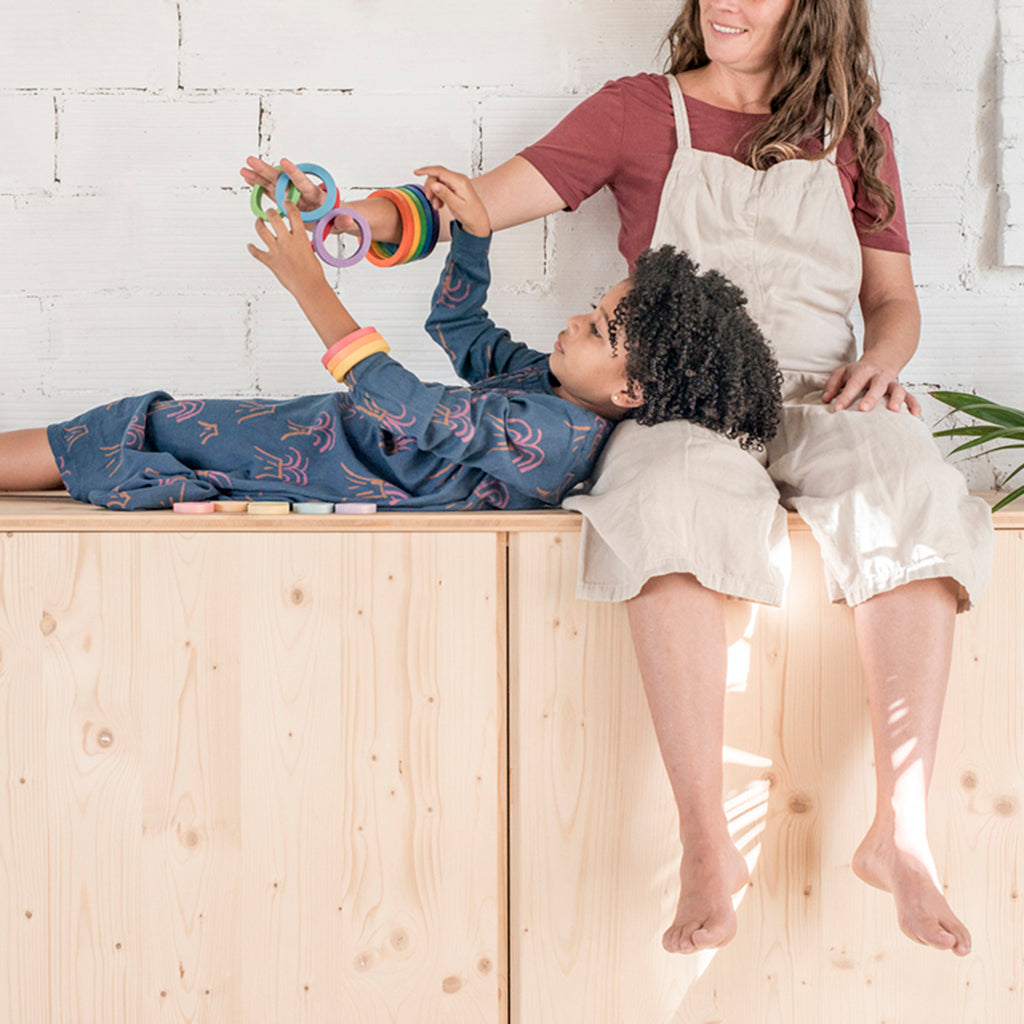 Grapat Nest Rings In Rainbow Colors Quality European Wood Toys