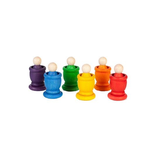 Grapat Nins, Mates, & Coins In Rainbow Colors European Wood Toy