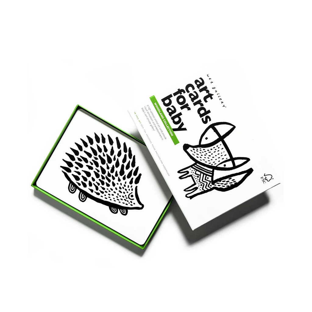 Wee Gallery Art Cards for Baby With Woodland Animals Black And White
