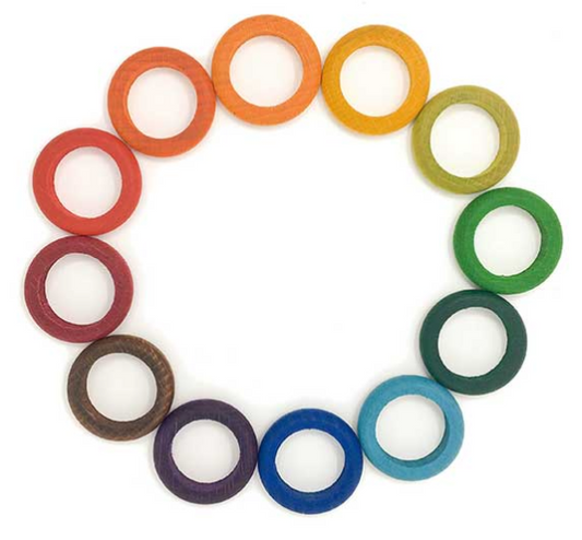 Grapat 12 Rings Wooden Rainbow Colors (Compliment Perpetual Calendar)