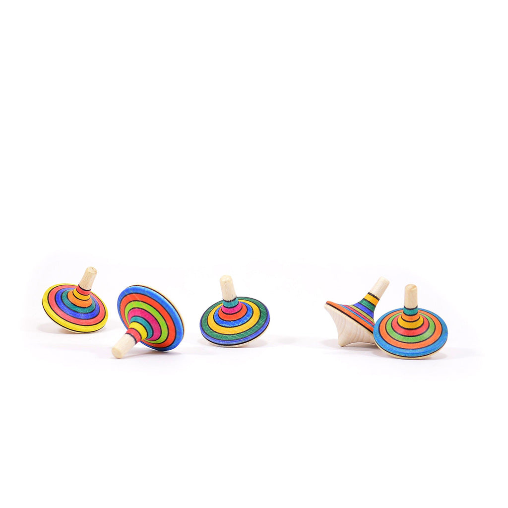 Mader Wooden Top Toy Rallye Rainbow Assorted Colors (Small or Large)