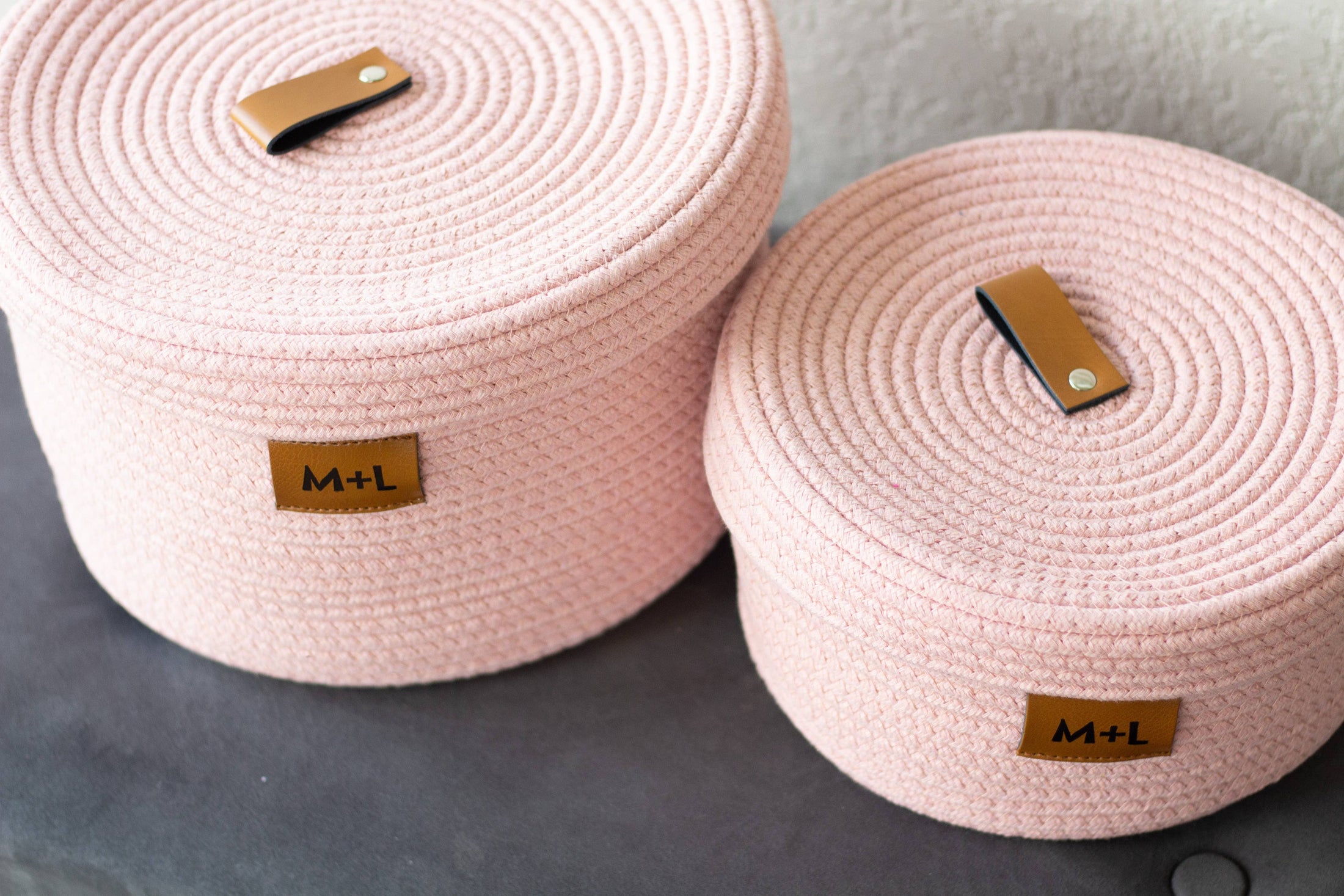Maple and Lark The Haven Basket Collection: Blush or Natural Jute