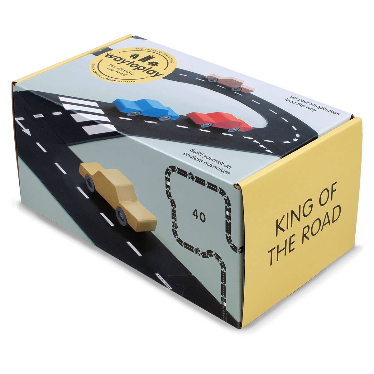 Waytoplay King of the Road Set Rubber Car Track For Kids
