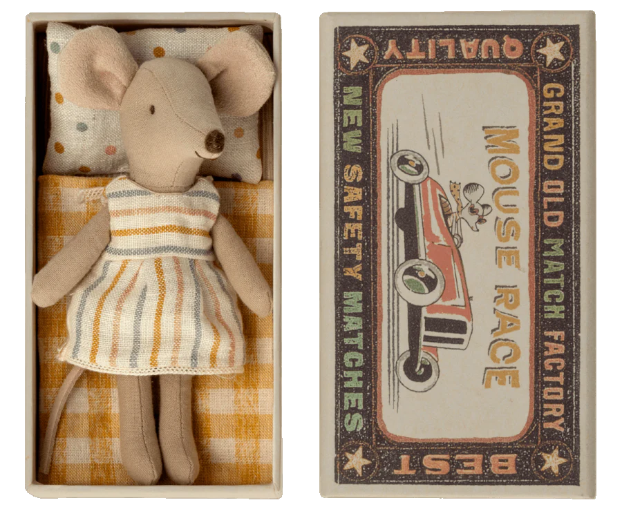 Maileg Big Sister Mouse in Matchbox With Mouse Clothes