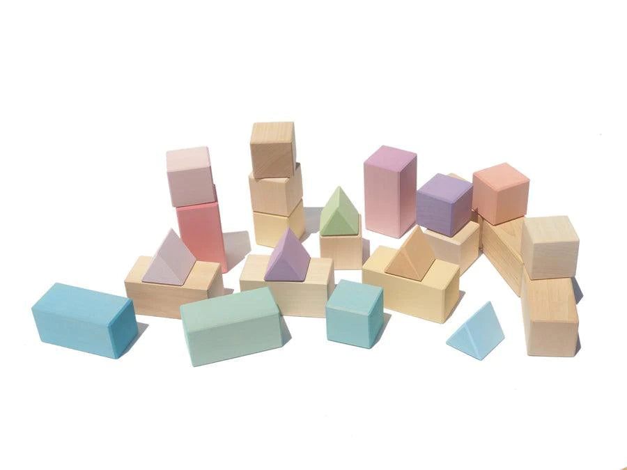 Ocamora Wooden Construction Blocks Rainbow (PASTEL)