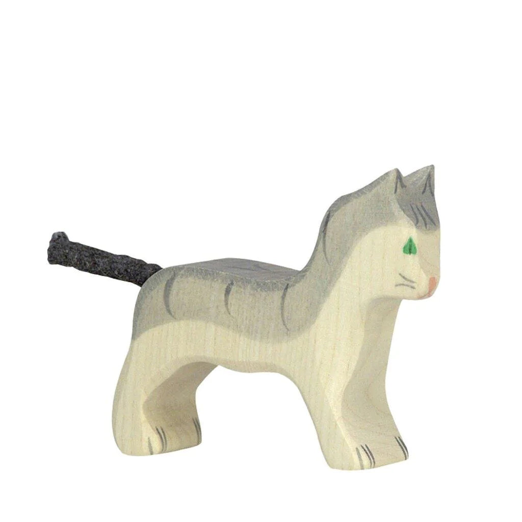 Holztiger Small Grey Cat Wooden European Toy
