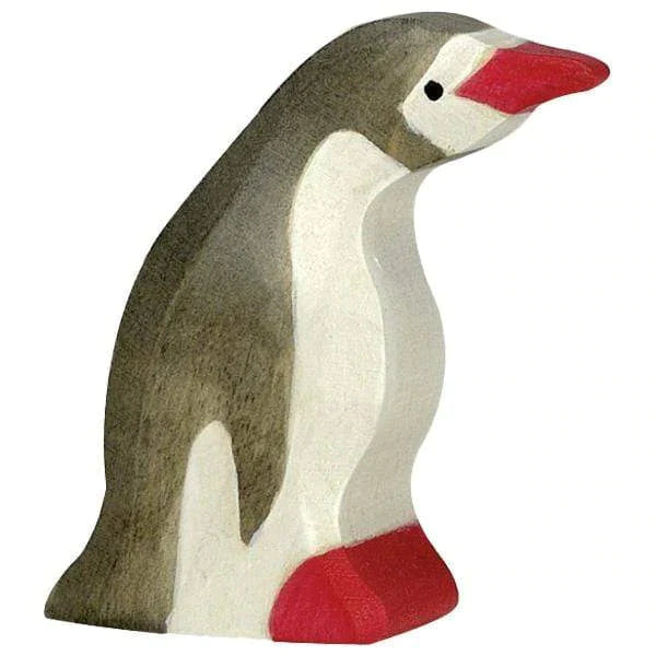 Holztiger Small Penguin Head Forward European Wooden Animal