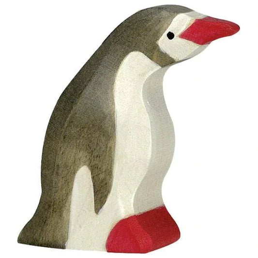 Holztiger Small Penguin Head Forward European Wooden Animal