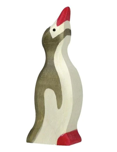 Holztiger Small Penguin Head Raised European Wooden Animal