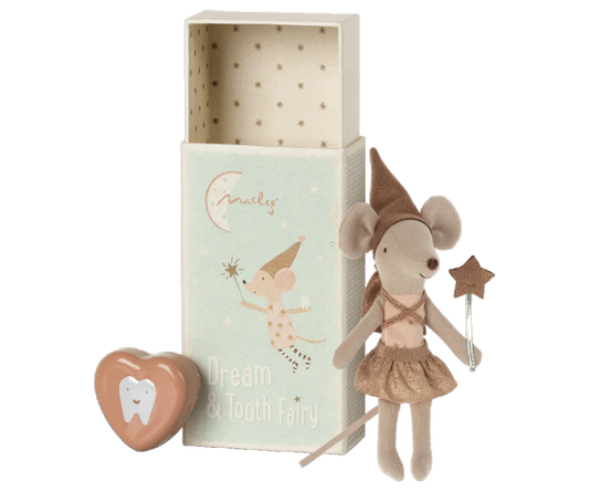 Maileg Tooth Fairy Mouse in Matchbox Blue or Rose 2023
